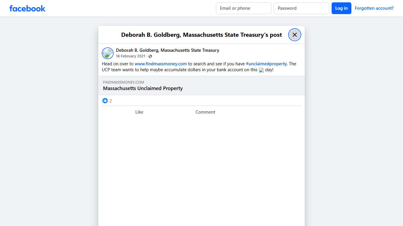 Head... - Deborah B. Goldberg, Massachusetts State Treasury Facebook